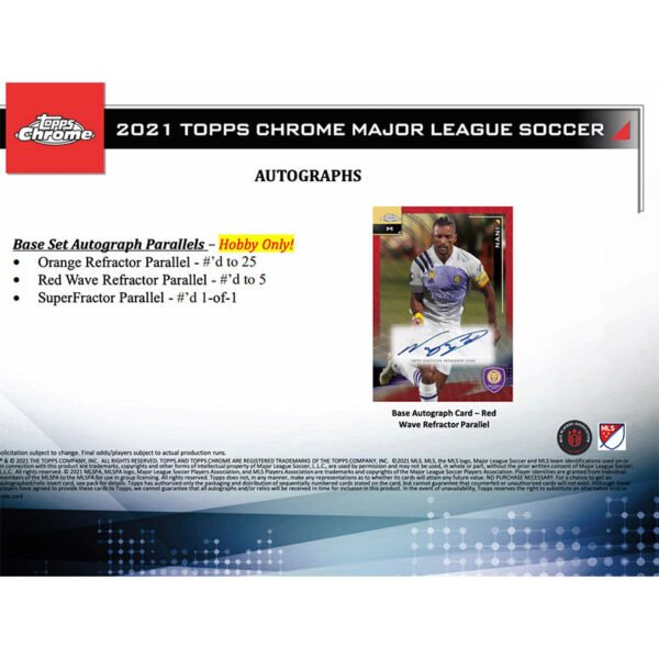 2021 Topps Chrome MLS Soccer Hobby Case (12ct) - Image 6