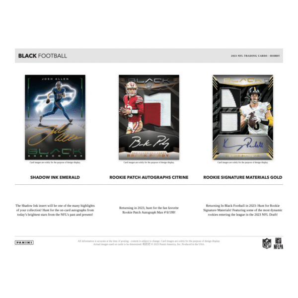 2023 Panini Black Football Hobby Box - Image 4