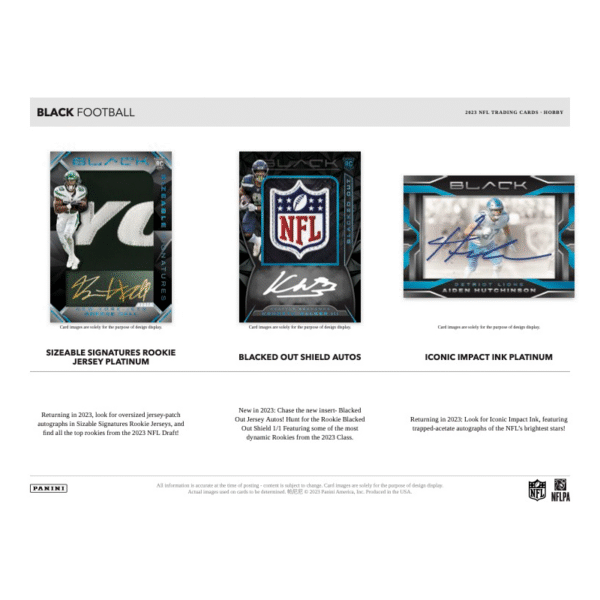 2023 Panini Black Football Hobby Box - Image 3