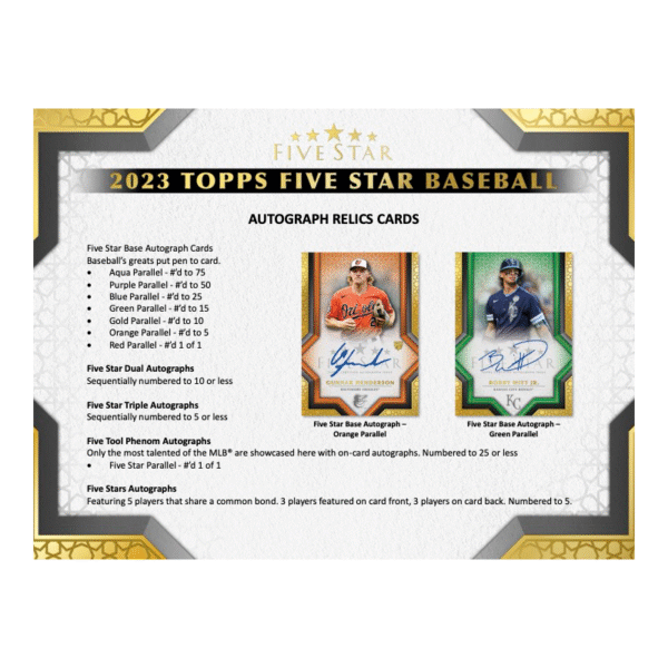 2023 Topps Five Star Baseball Hobby Box - Image 4