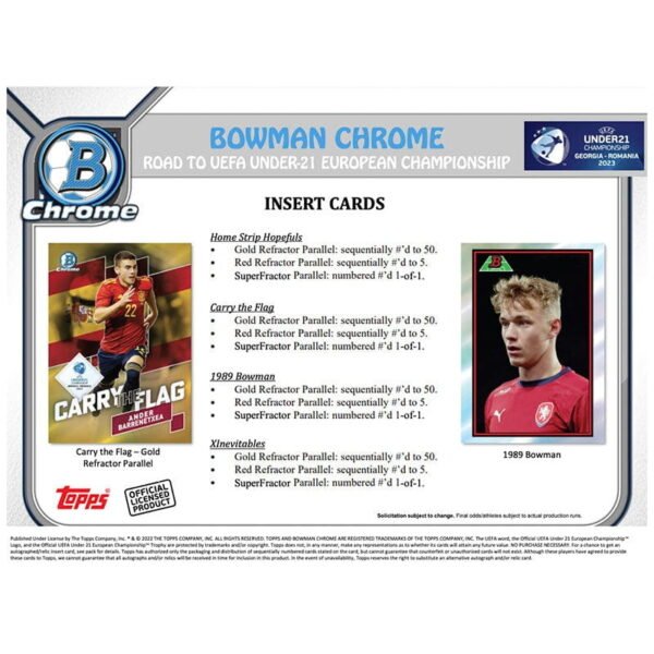 2022 Bowman Chrome Road to UEFA Under 21 European Championship Soccer Lite 16 Box Case - Image 3