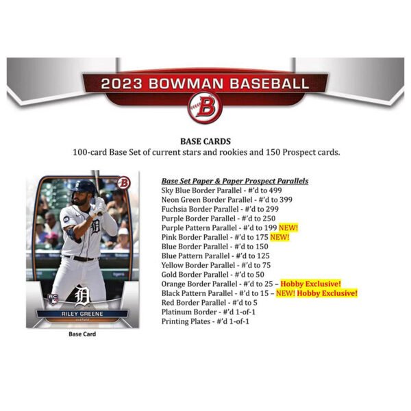 2023 Bowman Baseball Hobby Box - Image 3