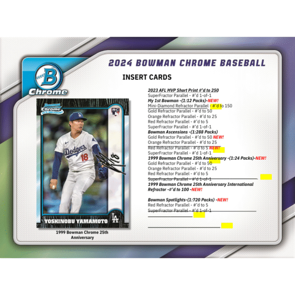 2024 Bowman Chrome Baseball Hobby Box - Image 5